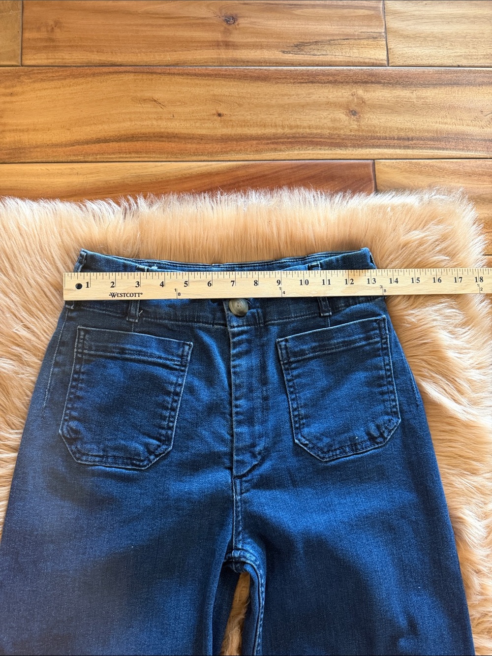 Anthropologie Maeve The Collette Denim Cropped Wide-Leg Jeans Sz 27 - Picture 3 of 12